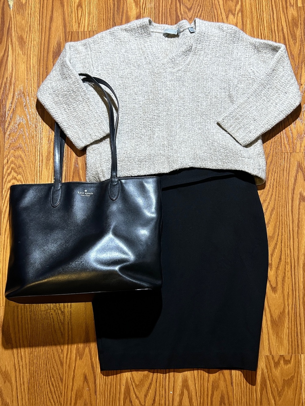 Vince Neutral Heather Taupe Cropped Crewneck Sweater